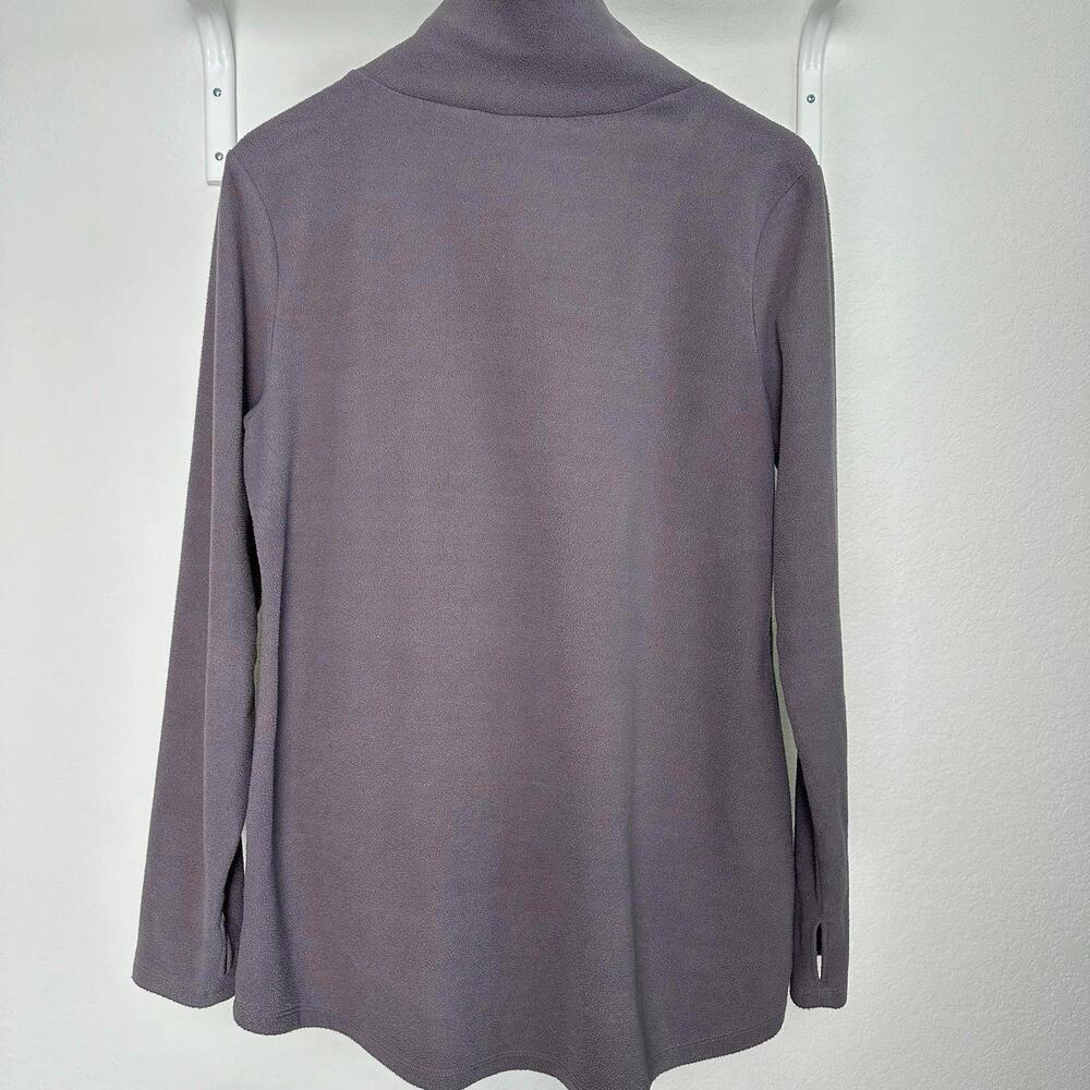 L Womens Eddie Bauer Fleece 1/4-Zip Pullover Sweater - Color SHARK or Purple - Picture 4 of 5
